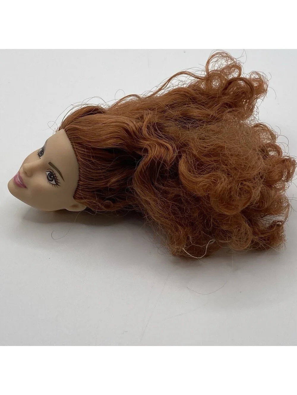 Barbie Head Only- Red Curly Hair  Brown Eyes For OOAK B19